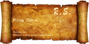 Ring Sára névjegykártya